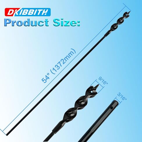 Flexible Installer Drill Bit for Pulling Wires Through Walls Ceilings and Sidewalks, 54-Inch Long, 3/4-Inch Auger with a Fish Eye Hole and Screw Point, 1/4" 3-Flat Anti-Slip Shank. in Kuwait