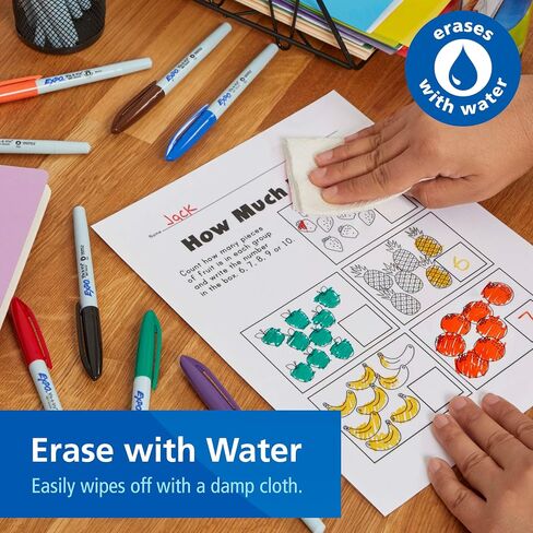 EXPO Vis-a-Vis Wet Erase Markers, Fine Point, Assorted Colors, 8 Count in Saudi Arabia