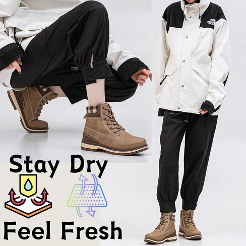Womens Hiking Snow Winter Boots - Outdoor Waterproof Lightweight Ankle Boot Black 7 in Saudi Arabia