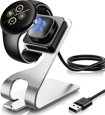 Charger Stand for Google Pixel Watch 2/ Pixel Watch 3 45mm 41mm& Fitbit Sense/Sense 2/Versa 3/4, Magnetic Charging Station Dock for Smartwatch Accessories with 4.9ft USB Cord (Not for Pixel Watch 1) in Saudi Arabia