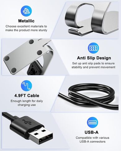 Charger Stand for Google Pixel Watch 2/ Pixel Watch 3 45mm 41mm& Fitbit Sense/Sense 2/Versa 3/4, Magnetic Charging Station Dock for Smartwatch Accessories with 4.9ft USB Cord (Not for Pixel Watch 1) in Saudi Arabia
