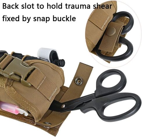 SABADO Tactical Blow Out Med Pouch Bleeder Emergency First Aid Kit MOLLE Clip Trauma Shears Tourniquet Holder Empty IFAK Pouch (Kit Not Included) Security Survival Gear in Saudi Arabia