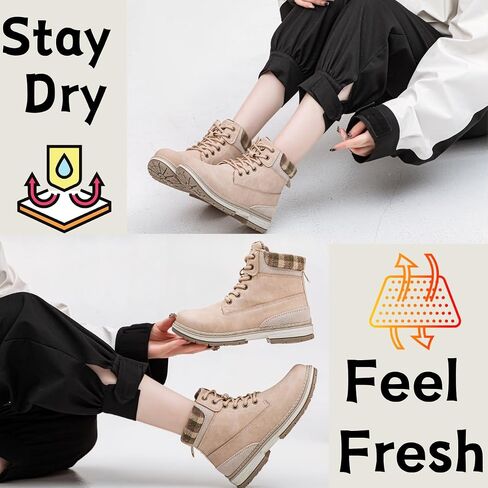 Womens Hiking Snow Winter Boots - Outdoor Waterproof Lightweight Ankle Boot Light Brown 8 in Saudi Arabia