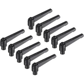 uxcell 10pcs Clamping Lever Adjustable Handles M8 Metric Female Thread Level Handle Hand Knobs Quick Release Black for Lathe Machinery