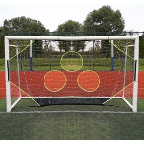 Soccer Goal Target Net with 7 Bright Scoring Target Zones,Soccer Shooting Training Aid, Soccer Training Equipment Accessory (Target net only,Soccer Goal Not Included)