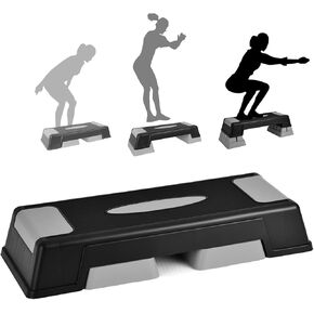 Aerobic Step Platform for Exercise w/Risers, Workout Step Height Adjustable 5"-7"-9", Fitness Step 450lbs Capacity, Non-slip Exercise Step Deck for Home/Gym