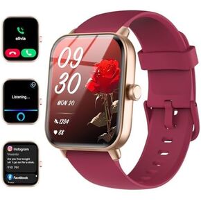 Smartwatch for Men Women, Alexa Built-in, 1.8" Fitness Tracker, IP68 Waterproof Smartwatch for Android & iPhone with Bluetooth Call (Answer/Make), Heart Rate/SpO2/Sleep Monitor/Pedometer, Black