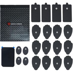 Reusable Electrode Pads for TENS EMS Unit, 20 Replacement Premium Pads and 1 Plastic Holder, Red