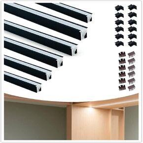 10-Pack 3.3ft LED Aluminum Channel System with Silicone Cover, Aluminum Extrusion Substitutes for Hidden Counter Light, LED Strip Light Diffuser for Indoor DIY Installation