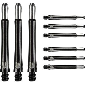 TARGET Darts Grip Style Aluminium Shaft - Pack of 9 | Blue/Black/Red – 3 Length Options | Professional Darts Accessories, 2BA Shaft Multipack with Rings, Dart Shaft Multipack, Dart Stems