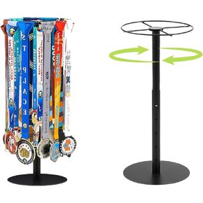 Rotatable Medal Display Rack, Competition Medal Storage & Award Medal Rack - Adjustable 7.8 Inch Holder for 30+ Sports Medals, Perfect for Runners, Basketball Players & Race Achievements