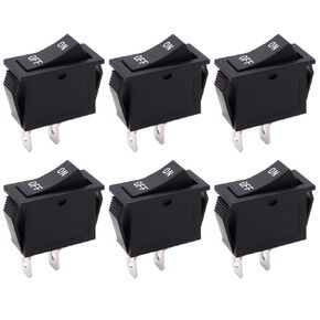 mxuteuk 6pcs Snap-in Rocker Switch Toggle Power Switch SPST ON-Off 2 Pin 2 Position AC 250V 16A 125V 20A, Use for Car Auto Boat Household Appliances KCD3-101-ON/OFF