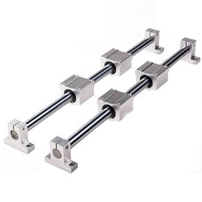 2Pcs Linear Motion Rod Shaft Slide Guide D 12mm x L 70.87 inch / 1800mm + 4Pcs Block Bearings SCS12UU + 4Pcs Aluminum Rail Support SK12 Linear Motion Set Kit for 3D Printer, DIY, CNC