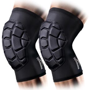 COOLOMG Protective Knee Pads for Wrestling Basketball Football Volleyball Youth Kids Adult Knee Compression Sleeves Black L