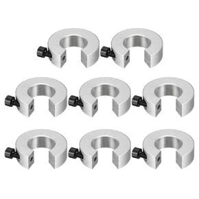 uxcell SBR20 Linear Rail Shaft Stop Collar Aluminum Alloy Clamp-on Collar for Holding Timing Pulleys Shaft Limit Fixing Rings Sandblasting Surface Silvery 8pcs