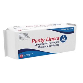 Dynarex Panty Liner, Sq End with Adhesive Tab, 4 Inches x 11 Inches, 21-Gram, 50-Count (Pack of 5)
