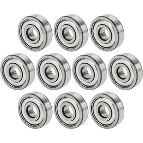 ACROPIX 6200ZZ & Deep Groove Ball Bearings P5 10x30x9mm Lubricated Bearings Double Metal Seal Silver Tone Scooter Skateboard Wheel - Pack of 10