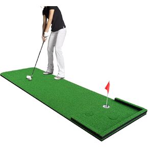 Wekin Golf Pong Putting Green 3x10 ft, Indoor Putting Mat Practice and Outdoor Golf Game, Great Gifts for Men/Golf Lovers