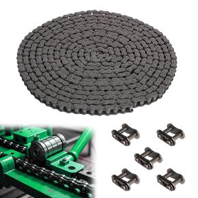 08B Roller Chain 20 Feet Carbon Steel Chains with 5 Connecting Links Pitch Size 1/2" for Chain Driven Sliding Gate Opener, Mini Bikes, Scooters, Dirt Bike and Other Industrial Machinery