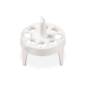 Globe Scientific 456398 Polypropylene Float Rack for 1.5mL Micro centrifuge Tubes, Round, 8-Place, 65mm Diameter, White, Pack of 4
