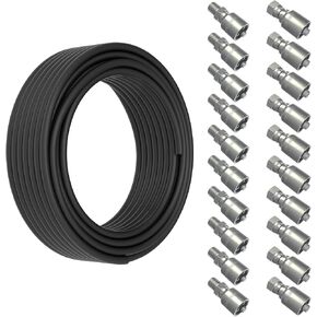 50Ft 1/2 Hydraulic Hose with 10Pcs 1/2" JIC 37° Female and 10Pcs 1/2 inch NPTF Male Hydraulic Hose Fittings W.P.40MPa / 5800PSI