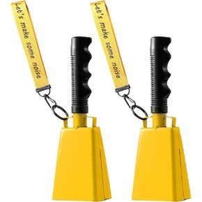 Cow Bells with Wrist Strap - Cowbell with Handle 2pcs, Customizable Cowbells for Sporting Events, for Football Games,Party, Concert, Graduations