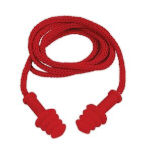 MAGID IHP400RC E2 Reusable Earplugs with Nylon Removable Cord, Standard, Red (100 per Dispenser), Medium