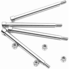 4Pcs Steel 4X56mm Threaded Hinge Pins A-arm Pins 70510 & M3 Nut for 1/5 X-Maxx XMAXX RC Car Upgrades Part (Silver