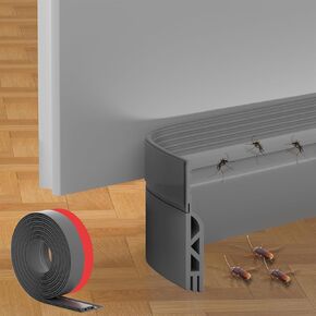Door Draft Stopper, Door Sweep for Bottom of Door, Weather Stripping Door Seal, Under Door Draft Stopper for Exterior & Interior Doors, Under Door Gap Filler Soundproof/Insulator (Transparent, 39inch)