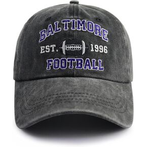 Football Embroidered Baseball Hat, Adjustable Unisex Cotton Football Baseball Cap