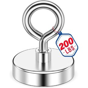 Fishing Magnet, 700 lbs Strong Heavy Duty Magnet with Hooks | Strong Magnets, 3 in Diameter, Single-Sided Design for Tool Room, Hanging Heavy Items, Fishing in Saudi Arabia