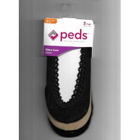 Peds Ultra Low Liners 3 Pairs Size 4-7