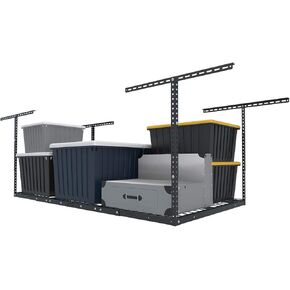 FLEXIMOUNTS 3x6 Overhead Garage Storage Adjustable Ceiling Rack 72" Length x 36" Width x 40" Height (Black)