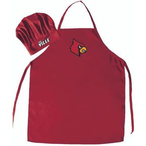 Pro Specialties Group NCAA Louisville Cardinals Mens Chef Hat & Apron, Full Color Team Logo, One Size