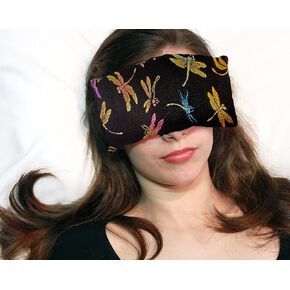 Handmade Luxe Serenity Eye Pillow - All-Natural Flaxseed - Unscented – Weighted Eye Mask for Yoga, Meditation, Hot & Cold Therapy - Dragonfly Nite - TEP-DF