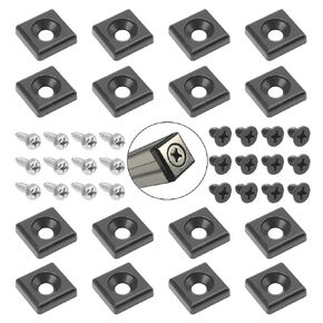 12Pcs Zinc Alloy 2020 Series European Standard Aluminum Profile End Cap T-Slot Aluminum Profile Accessories Black