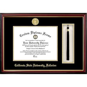 Campus Images NCAA Cal State Fullerton Titans Tassel Box and Diploma Frame,Brown