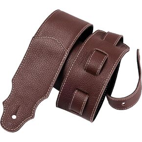 Guitar Strap, 2.5" Wide Soft Head Layer Cowhide Leather Guitar Straps with Foam Padding, for Acoustic, Bass and Electric Guitars