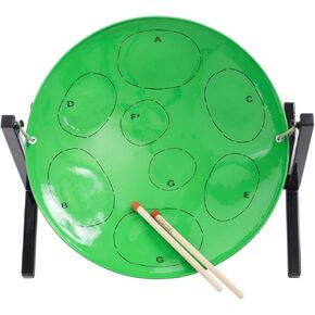 Miniature Steelpan (Steel Drum) 15 Inch Diameter 8 Notes (PING PONG) from Trinidad & Tobago (Green)