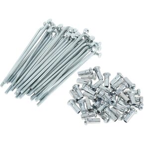 1 Set Universal Bicycle Spokes 12G 83mm Length Bike Wheel Spokes Nipple Silver Tone Carbon Steel Galvanized