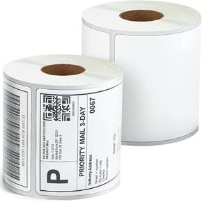 4x6 Thermal Labels, 2 Roll, Direct Thermal Stickers with Perforated, 220 Labels/Roll, Compatible with Rollo, Jadens, Zebra, Datamax, Fargo, Sato, Eltron Desktop Thermal Printer