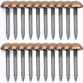 Tiazza 20Pcs Antique Brass Upholstery Tacks Drum Sofa Nails Cabinet Decorative Nail Pin (Bronze, 10mm)