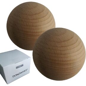 Swedish Stickhandling Balls - Hardwood No-Bounce Floorball Training Equipment for Street Hockey Training Balls 2 Inch Diameter 2-Pack