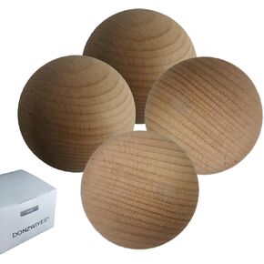Swedish Stickhandling Balls - Hardwood No-Bounce Floorball Training Equipment for Street Hockey Training Balls & Floor Dribbling Skills, Dekes & Ball Handling Drills 2 Inch Diameter 4-Pack