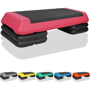 Exercise Workout Aerobic Step Platform Trainer, 28.5" Aerobic Stepper with 4"-6"-8" Adjustable Height Risers