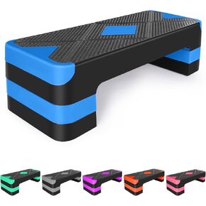 Exercise Workout Aerobic Step Platform Trainer, 27" Aerobic Stepper with 4"-6"-8" Adjustable Height Risers