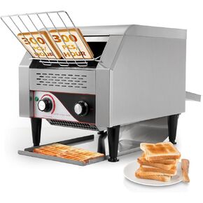Dyna-Living Commercial Toaster 450 Slices/Hour Commercial Conveyor Toaster for Restaurant 2600W Industrial Toaster Conveyor, Commercial Restaurant Toaster for Bun Bagel Bread