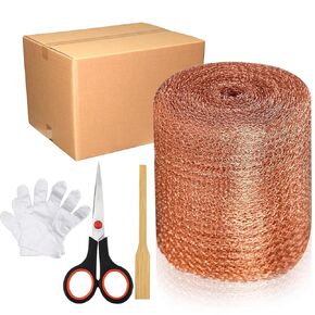 Copper Mesh Rodent Control Copper Mesh Roll, Sturdy Pure Copper Stuff-fit Wire Mesh for Gap Copper Blocker Fill Fabric 4" x 40"