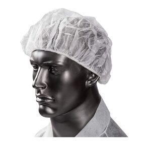 WhopperIndia Disposable Bouffant Caps 100 Pcs,21inches Hair Net, Elastic Dust Cap for Food Service, Kitchen Head Cover (White)