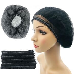 Disposable Hair Net,21"Bouffant Caps Hair Head Cover Nets,Bouffant Hair Nets,Protective Caps Elastic Dust Cap(100 Pack-Black)